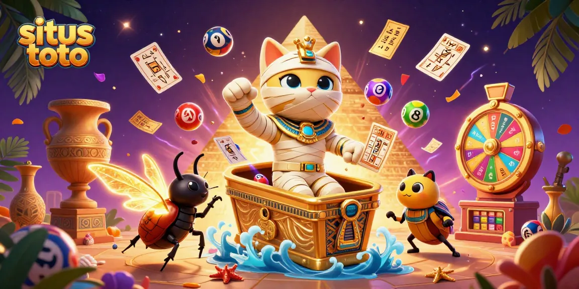 Malam menarik di situs toto saat kucing mummy 3D dan scarab bersinar mengguncang mesin lotere.