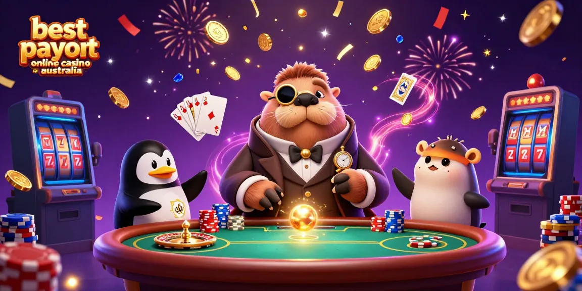 Join the fun at the best payout online casino australia with our jolly walrus and his gaming friends!