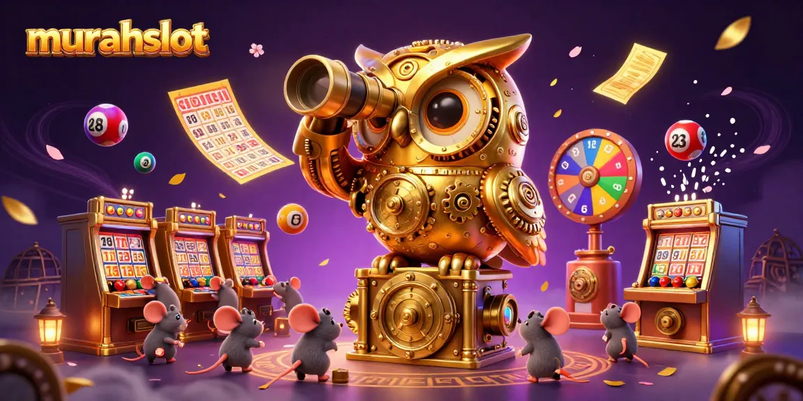 Engage with murahslot's vibrant casino scene featuring golden owl and animated elements