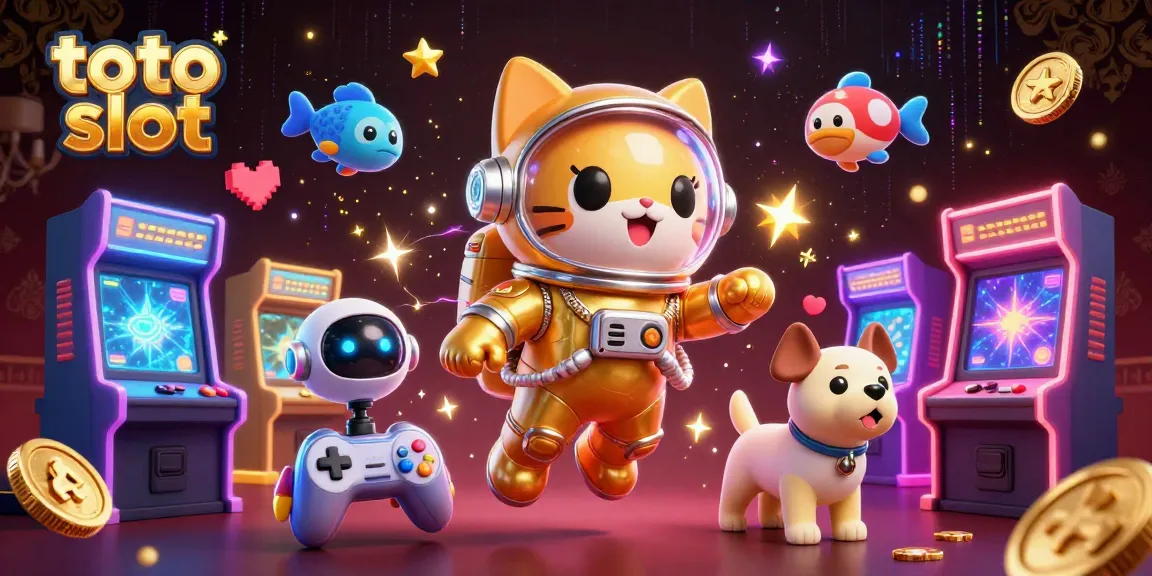 Slot dari toto slot dengan karakter lucu dan elemen kasino yang meriah.