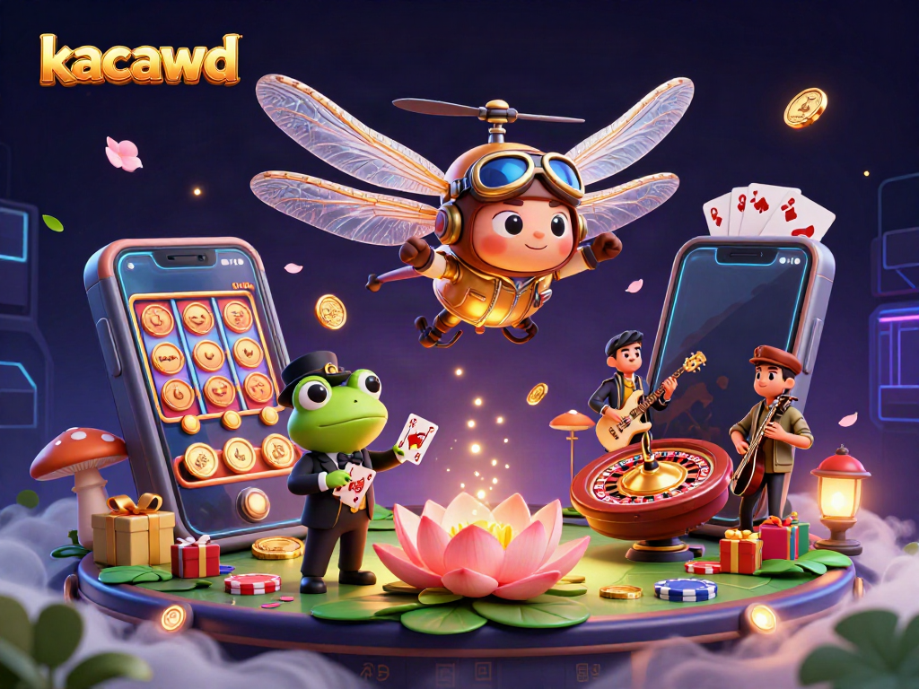 Menggoda pemain dengan suasana kasino ceria, kacawd/slot berkesan dari ilustrasi 3D ini.
