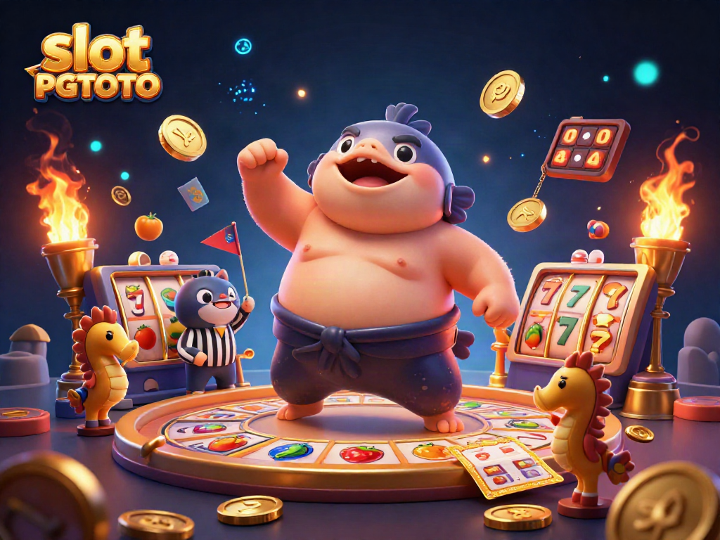 Experience slot PGTOTO with a vibrant underwater casino scene featuring engaging characters and dynamic slot reels.