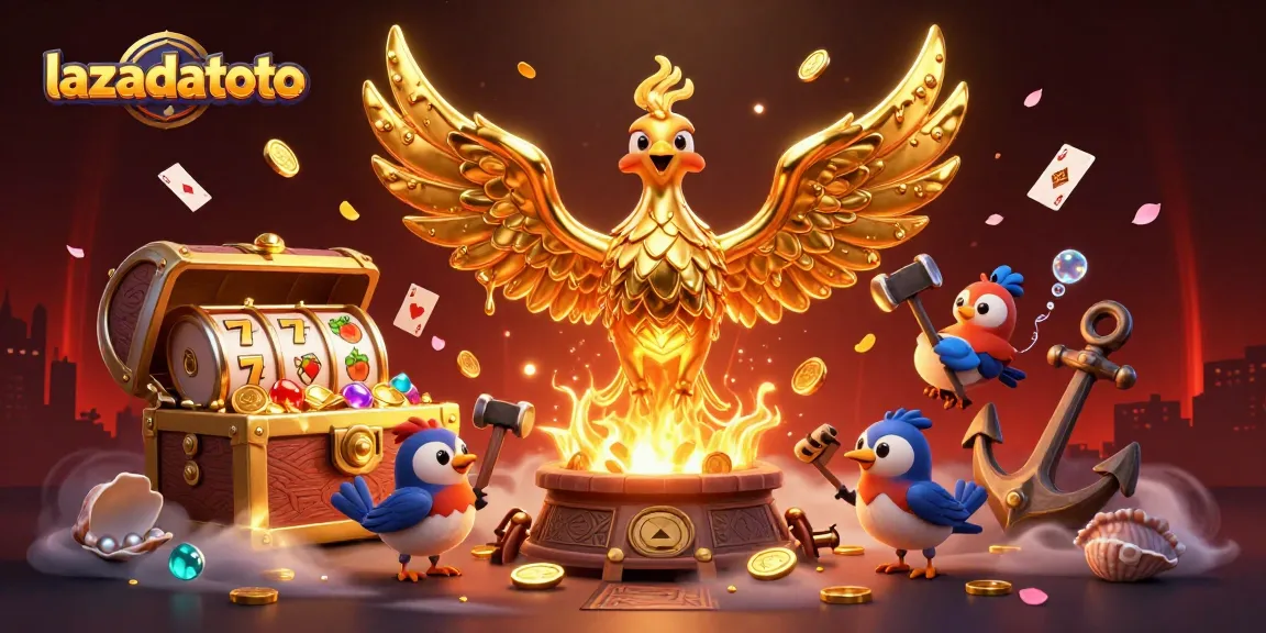 Experience winning with lazadatoto as a golden phoenix and playful characters light up the casino.