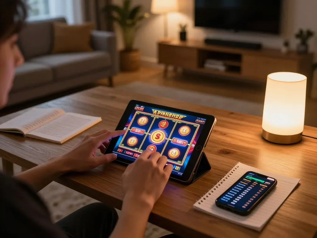 Engaging in Kenzobet login for seamless online slot gaming experience in a cozy home setup.