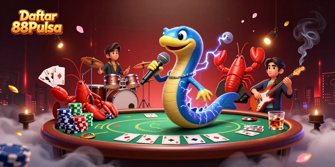 Engage in thrilling casino action with Daftar 88Pulsa featuring a dynamic underwater performance by cartoon characters.