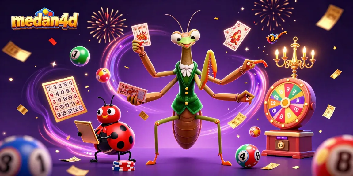 Menang di medan4d dengan kartu, uang, dan suasana casino yang meriah.