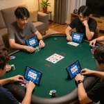 Players engaging in a thrilling Juraganbola online poker game, showcasing strategic gameplay.