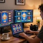 Pengalaman bermain game online yang menarik dengan antarmuka slot bonusnewmember di laptop.