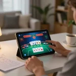 LGO99 Situs Game Online Terpercaya Di INDONESIA - Engaging in online poker gameplay while managing strategy notes at home.