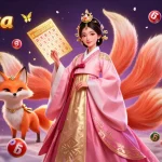 Rasakan gameplay menarik dengan 88Pulsa login saat karakter yang ceria merayakan momen kemenangan kasino.