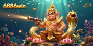 Shoot fish and win big at 6886win with an exciting underwater scene featuring animated sea creatures and gold coins.