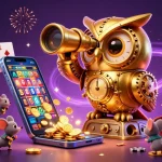 Experience the excitement of km777 indo with a lively casino scene featuring a golden owl and playful mice.