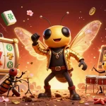 Engage with VFF88's vibrant casino experience featuring a lively cicada rock star and dynamic slot reels.