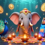 Win big with Jun 88 at this vibrant online casino illustration featuring traditional and trendy elements.