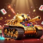 Engage with online casino australia through a vibrant scene featuring a golden beetle tank showcasing a miniature casino.