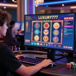 LUXURY777 Situs Resmi Terbaru dalam suasana kasino digital modern dengan permainan slot menawan.