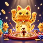 Raih kemenangan di lazadatoto dengan kucing keberuntungan dan simbol kasino yang megah.