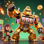 Experience stunning action with Admin77 as the golden gorilla mech bursts into winnings!