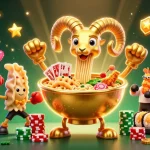 Menguasai toto togel dengan ilustrasi 3D yang penuh warna menampilkan karakter unik dan elemen kasino yang menarik.