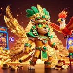 Experience the thrill of badak178 with vibrant slot machines, Mayan characters, and dynamic casino elements.