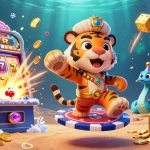 buncistoto menawarkan momen jackpot dalam ilustrasi kasino 3D dengan sultan harimau dan mesin slot bergemuruh.
