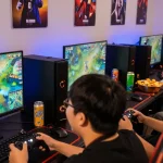 Nagahitam303 Login for gamers engaging in dragon-hunting games in a vibrant gaming environment.